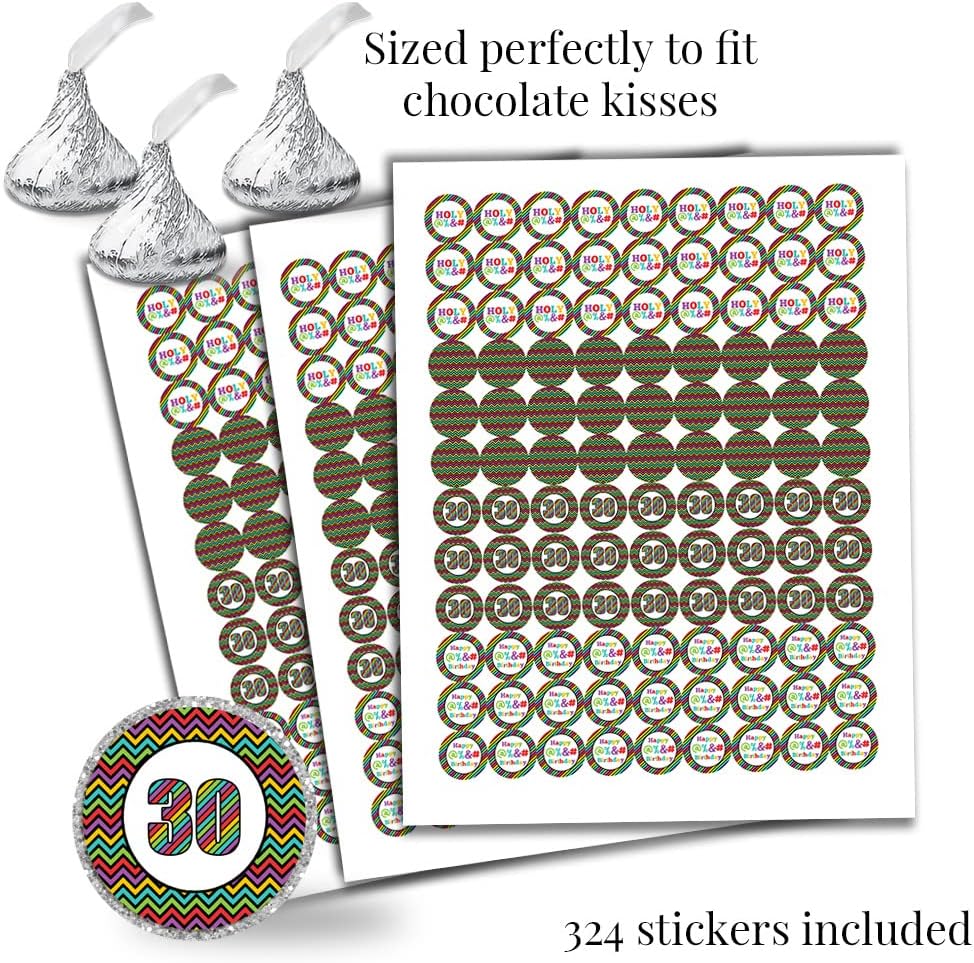 Kit de Stickers para Fiesta de 30 Cumpleaños