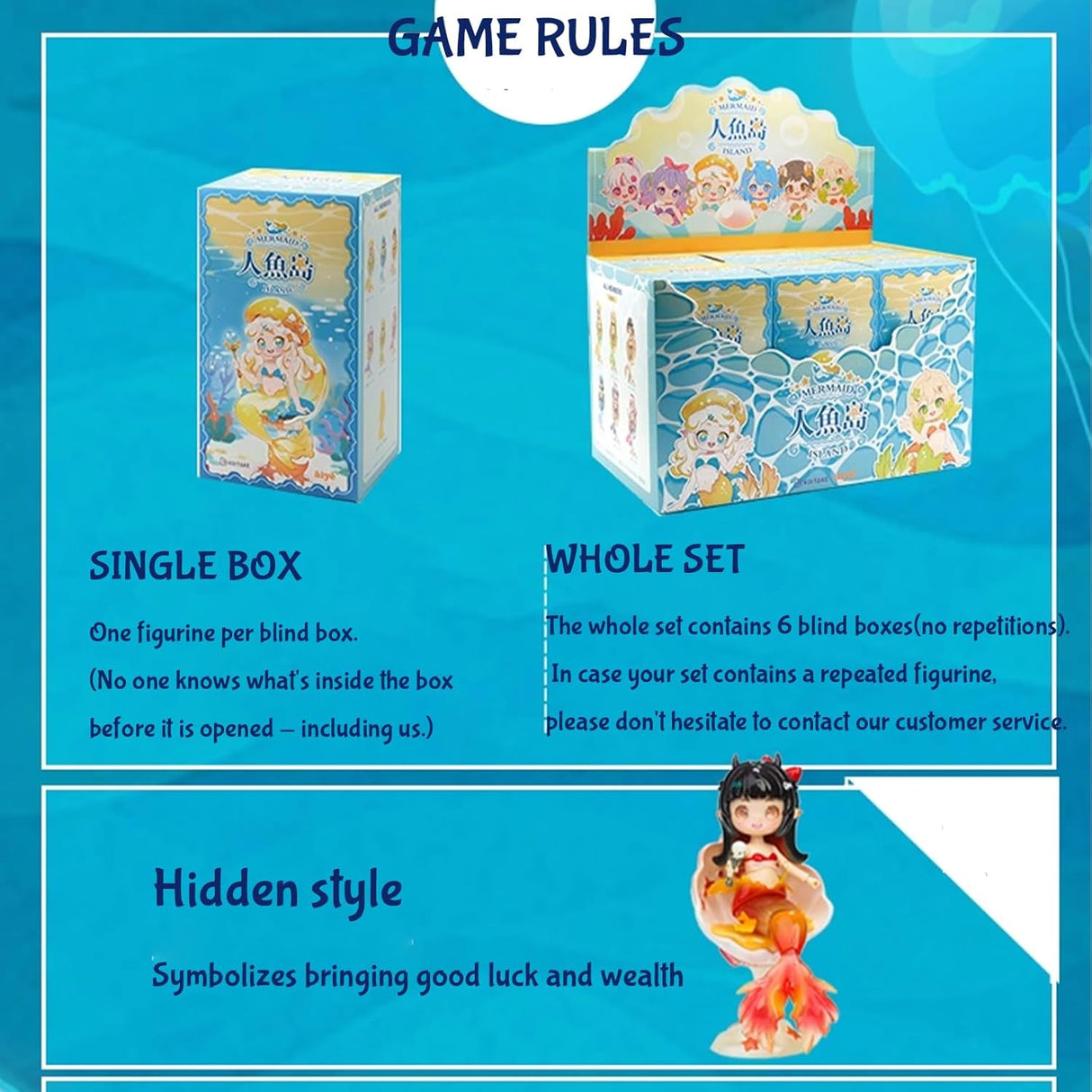 Muñeca BJD Kawaii, Yunlai, serie sirena, Island-1pack