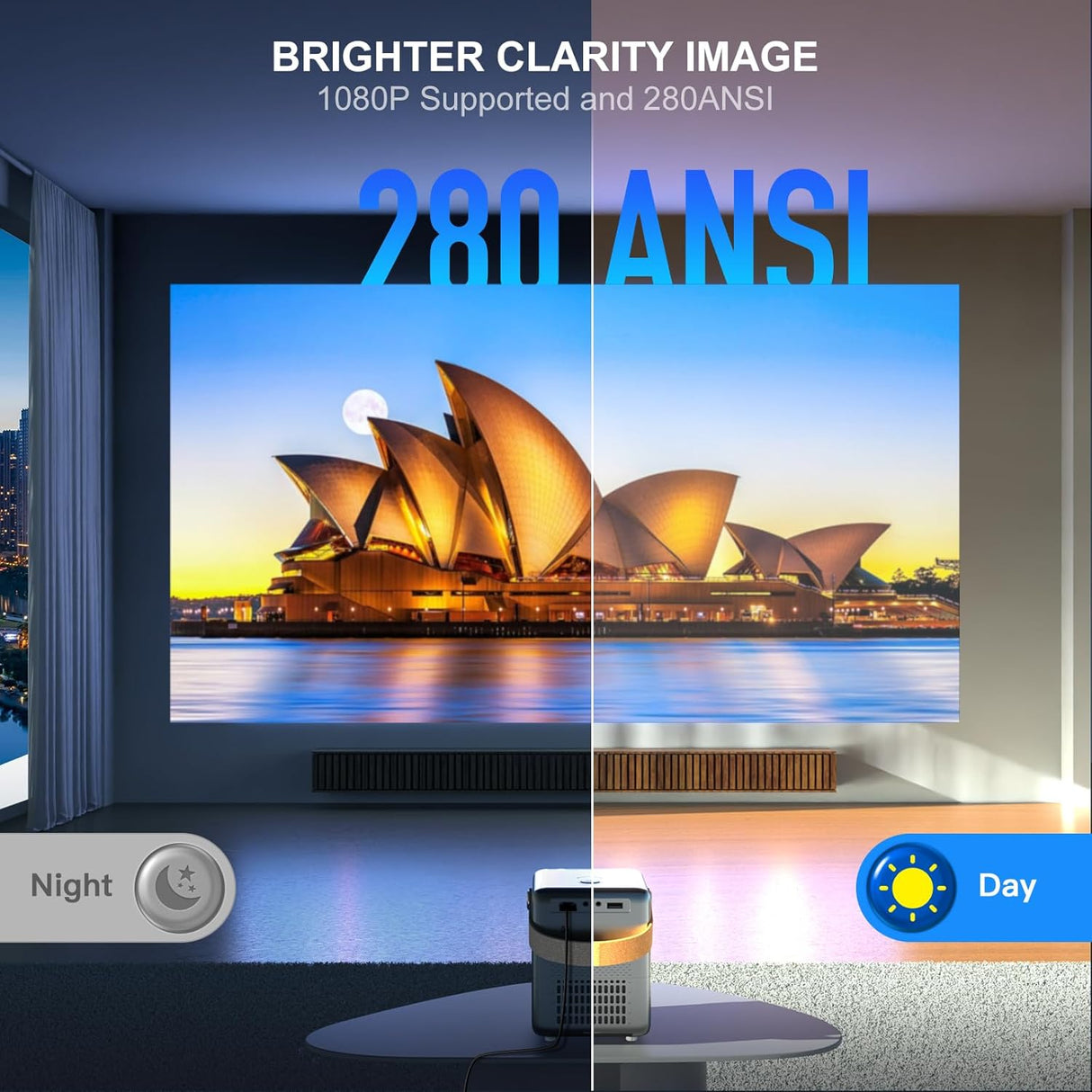 Mini proyector de 1080P con 5G WiFi y Bluetooth P61 WiMiUS