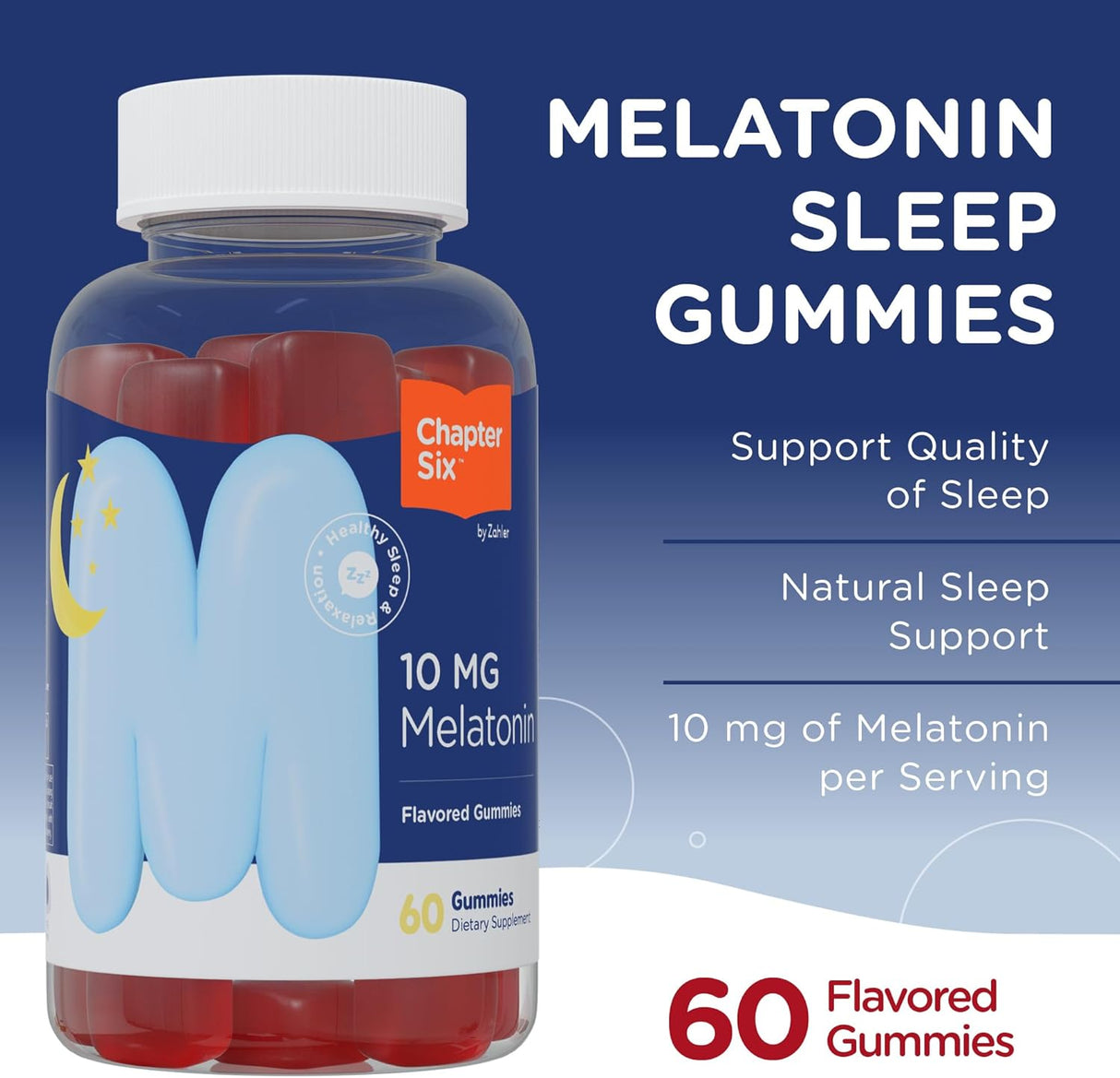 Suplemento Gomitas de melatonina Capítulo Seis 10 mg 60 und