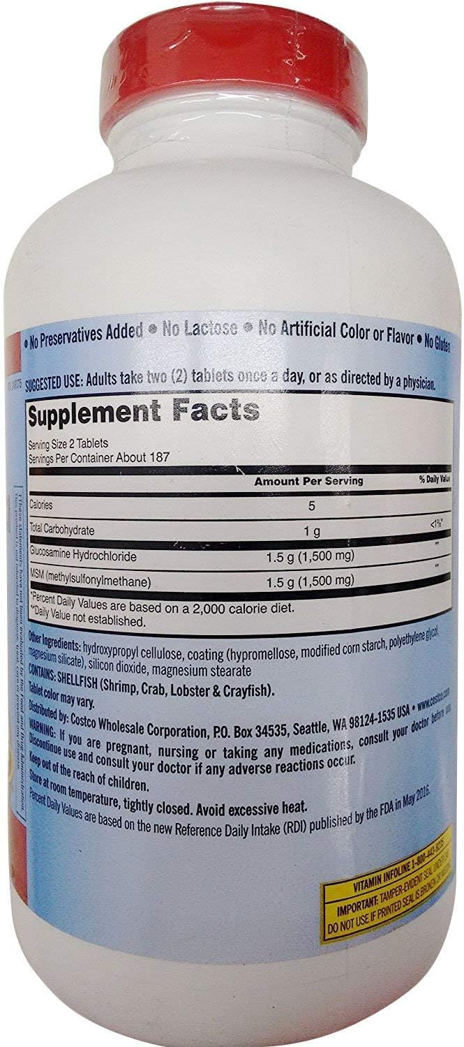 Glucosamina HCI Extra Fuerte con MSM Kirkland Signature 375x2