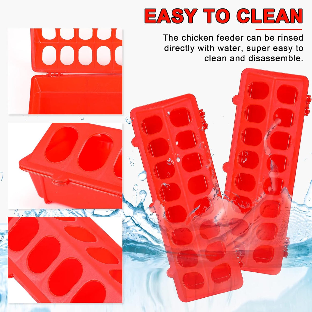 Comederos de plástico para aves de corral pequeños 4 pack