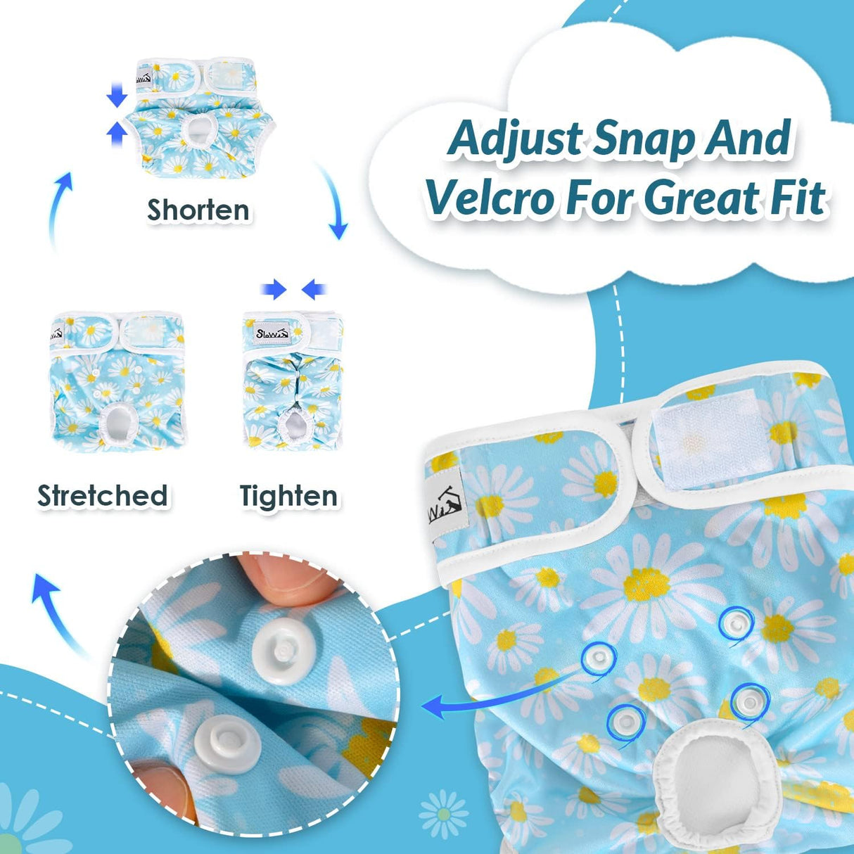 SlowTon Pañales lavables para perras, pañales reutilizables