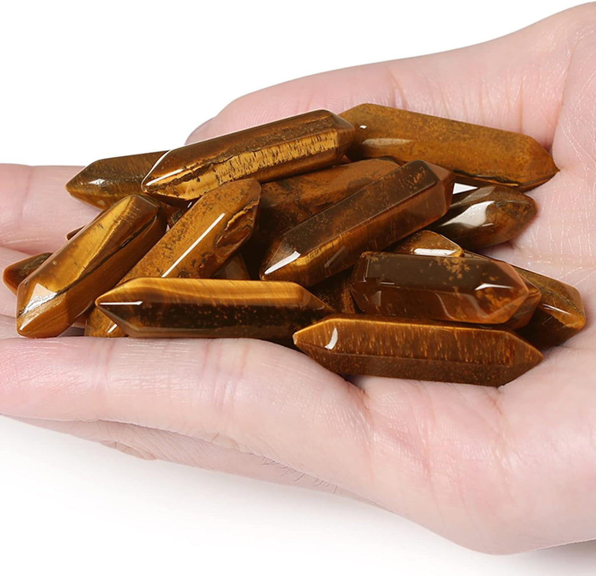 Varitas de Cristales de Ojo de Tigre para Meditación y Reiki