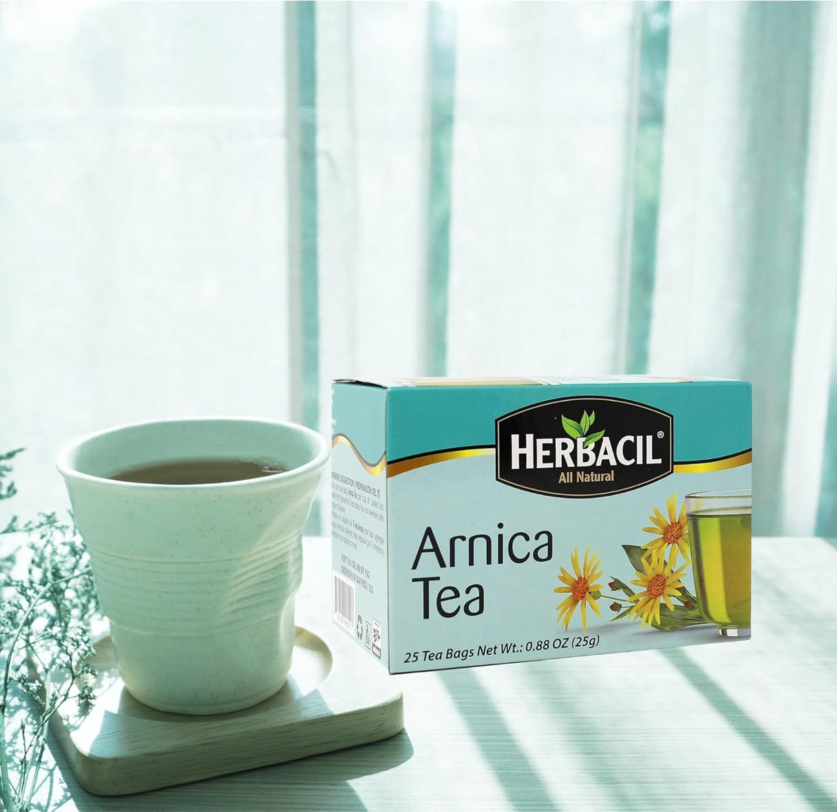 Té de Arnica Herbacil, Sin Cafeína, 3 Paquetes, 75 Bolsitas