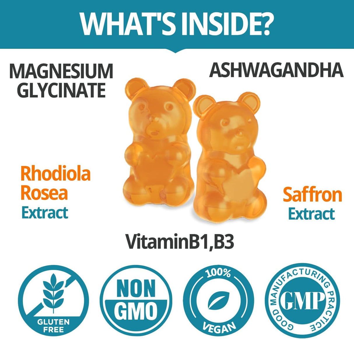 Suplemento Ashwagandha B1 B3 Rhodiola Rosea de magnesio 120u