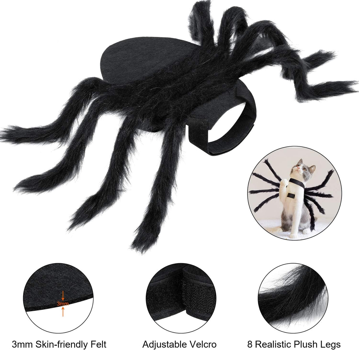 Disfraces de araña de Halloween para perro talla S