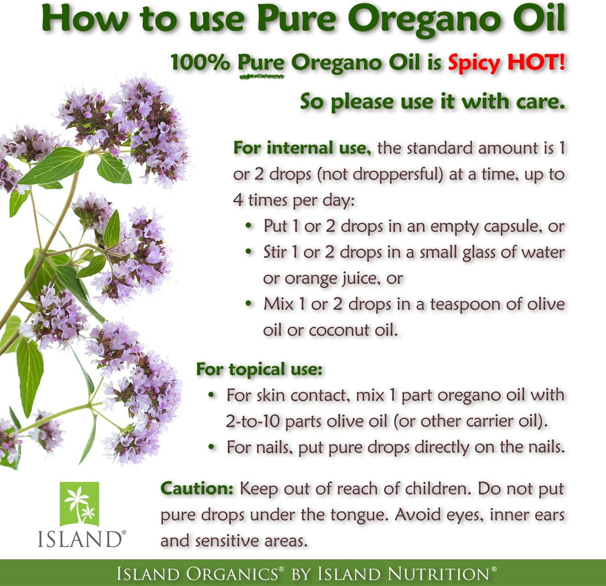 Suplemento Gotas líquidas orgánicas de aceite de orégano