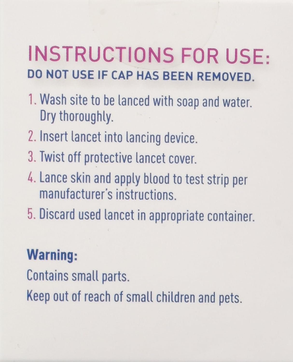 Lancetas Estériles Trueplus, 28G, Paquete de 100 Unidades