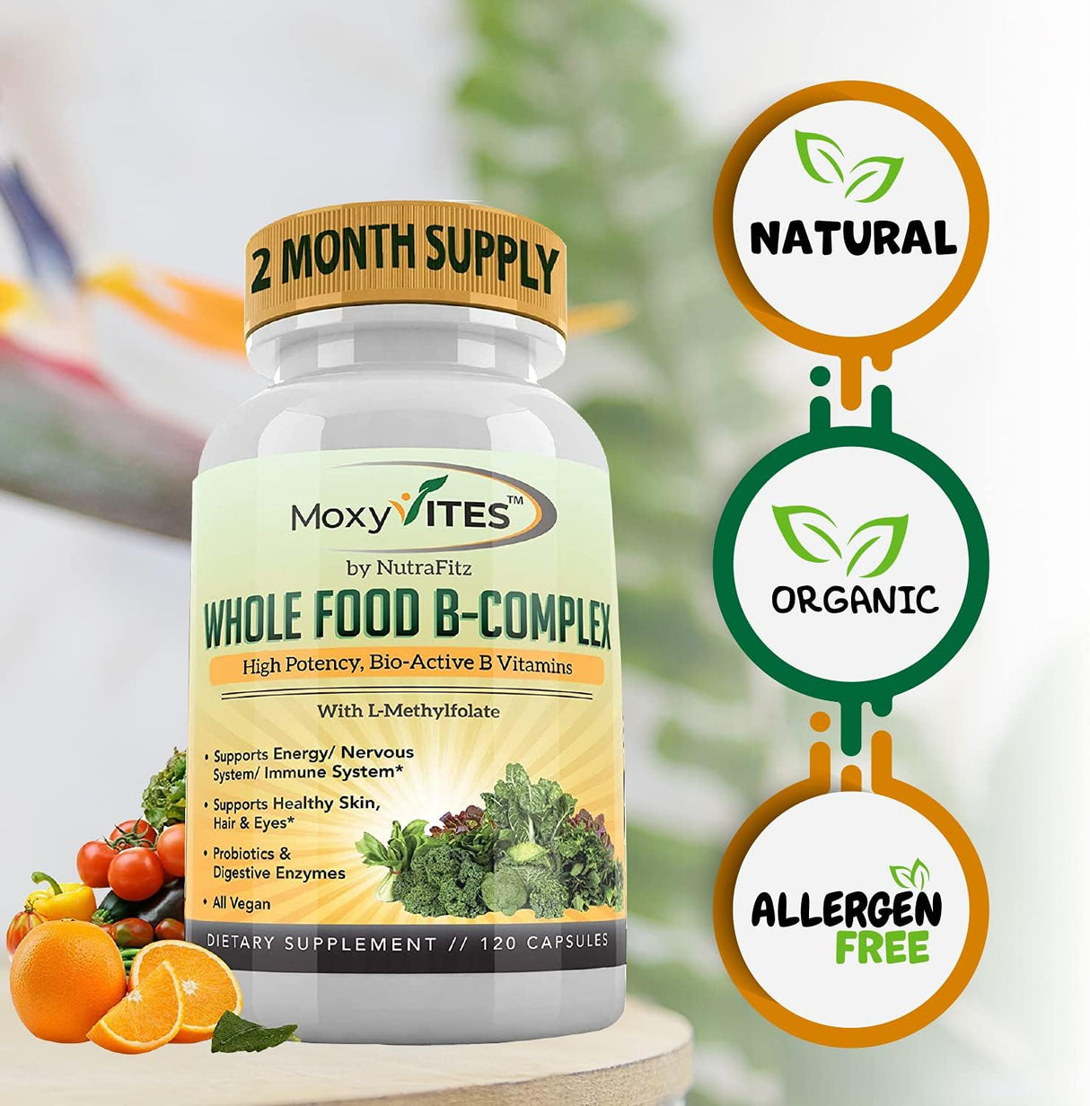 Complejo de Vitaminas B - Suplemento Vegano, 120 Cápsulas