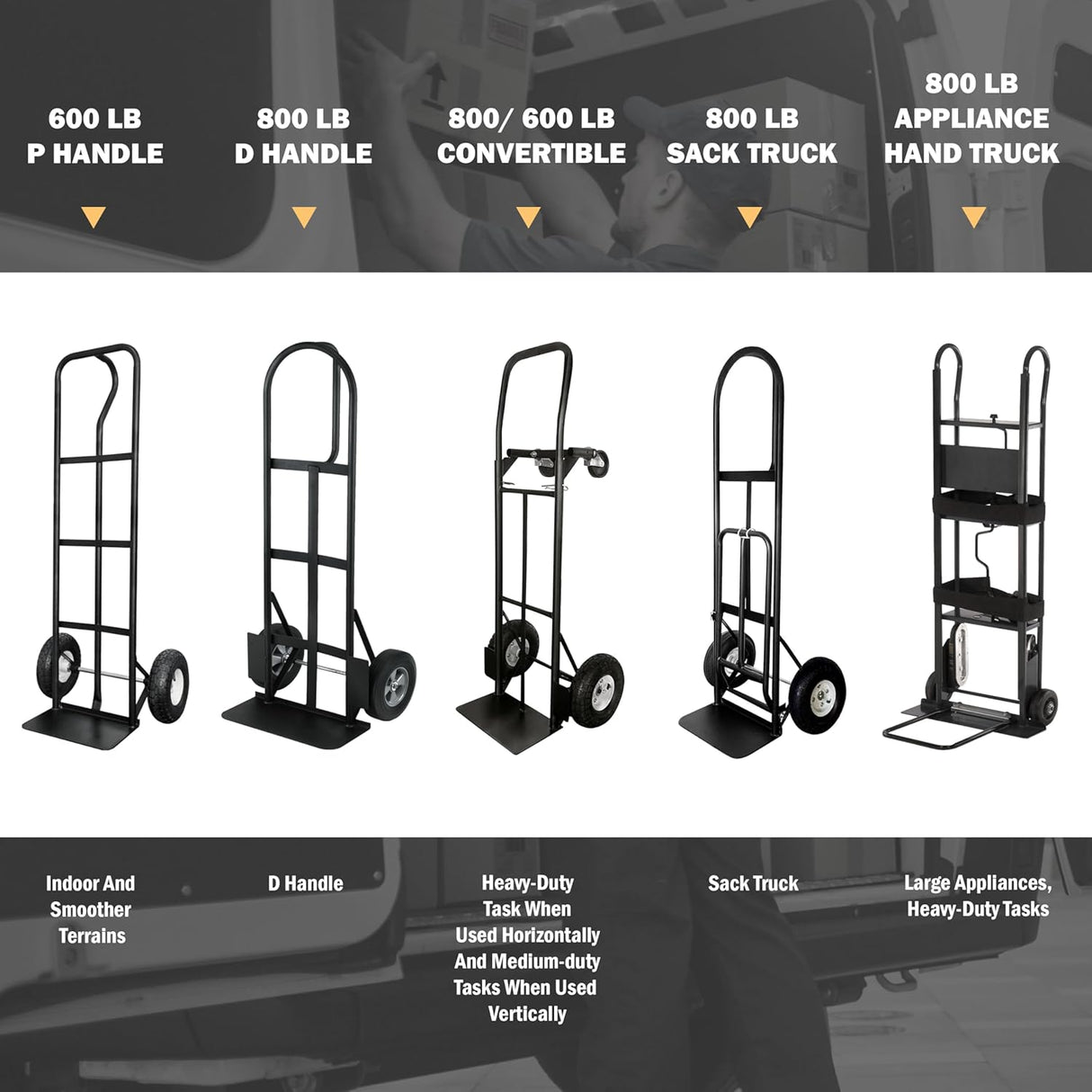 Carretilla para electrodomésticos Olympia Tools, 800 lb, con cinturón