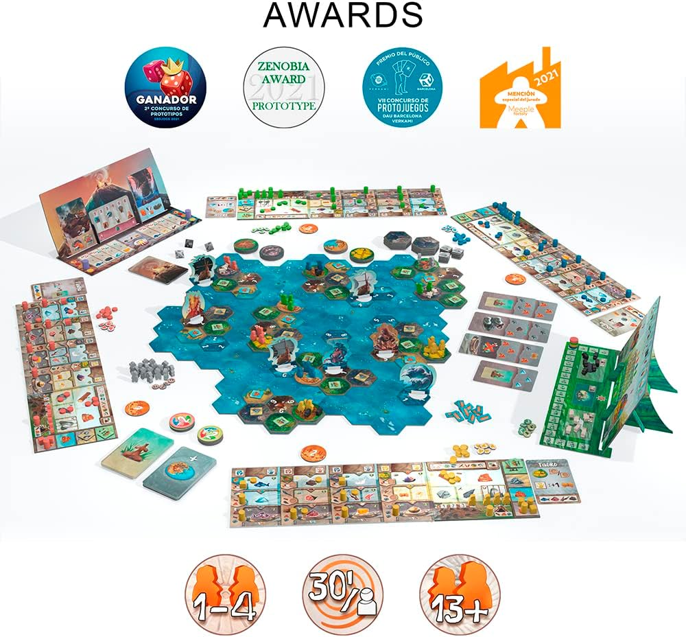 Juego de Mesa Tindaya | Aventura de Supervivencia | 1-4 Jugadores