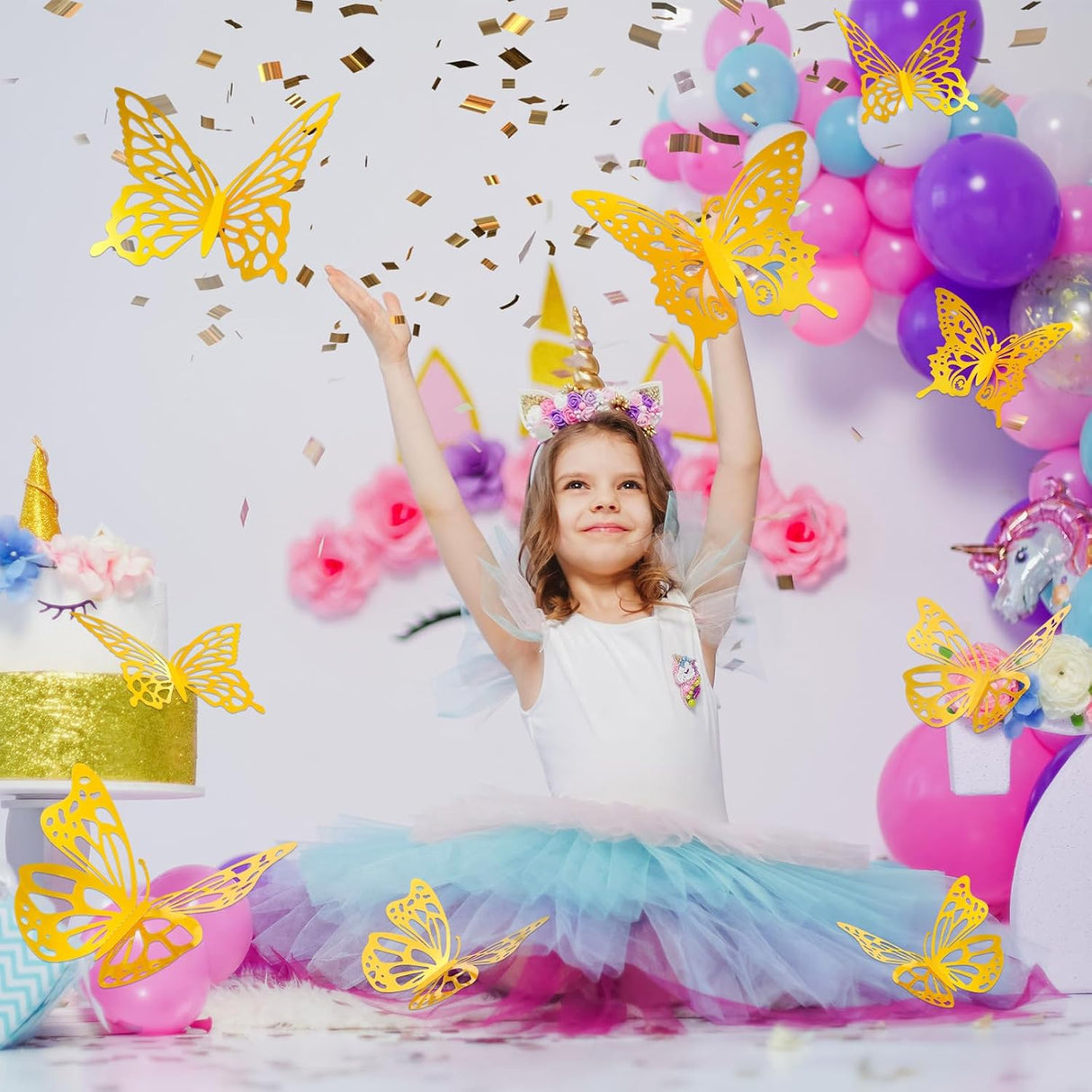 Decoración de Mariposas 3D Yeaqee 24 Pcs para Fiestas