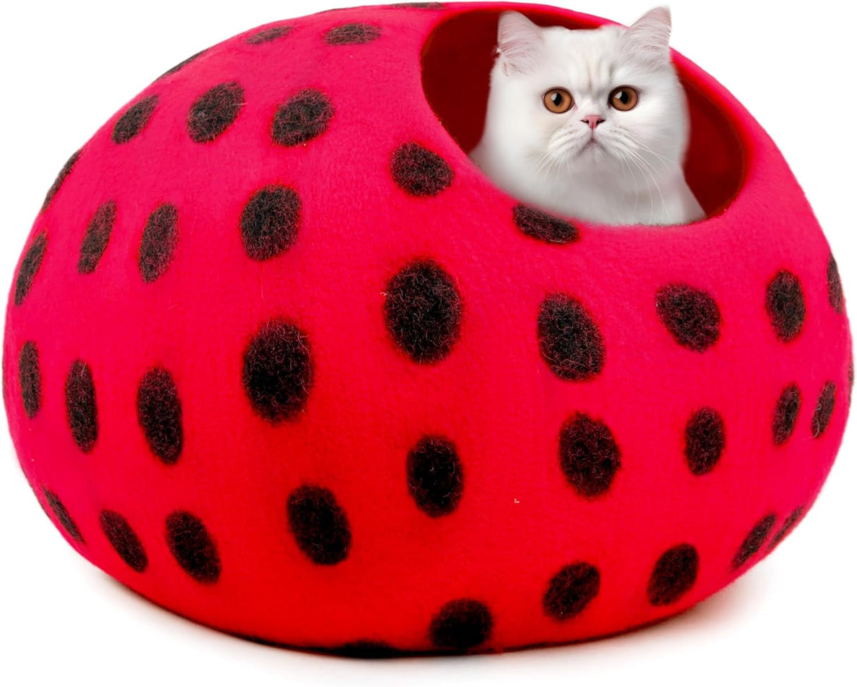 Cueva para Gatos Woolygon - Felt Eco-Friendly - Polka Dot