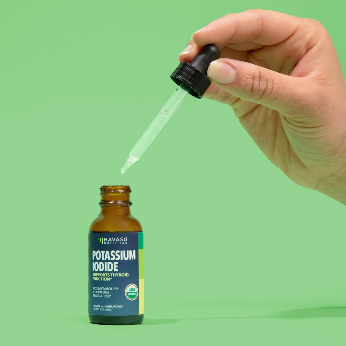 Gotas de Yoduro de Potasio Suplemento Vegano de Yodo 1 Año