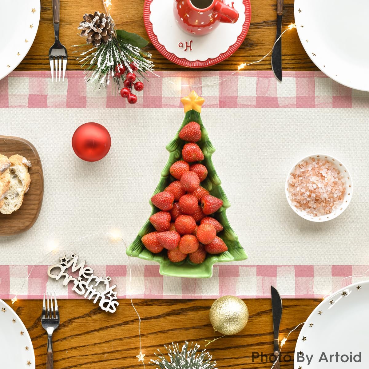 Camino de mesa Artoid Mode, motivos navideños, 13 x 72 pulgadas