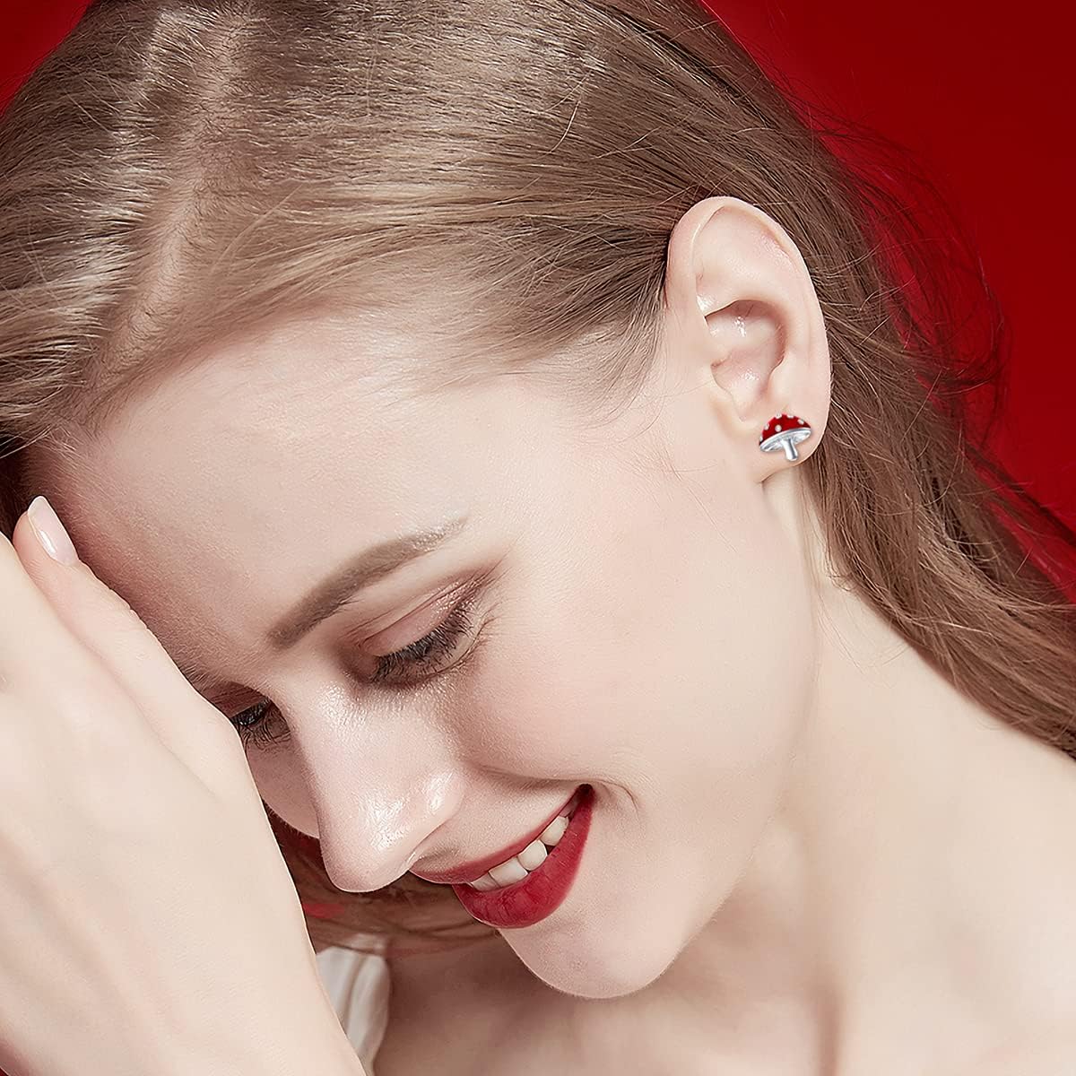 Aretes de hongos para mujeres
