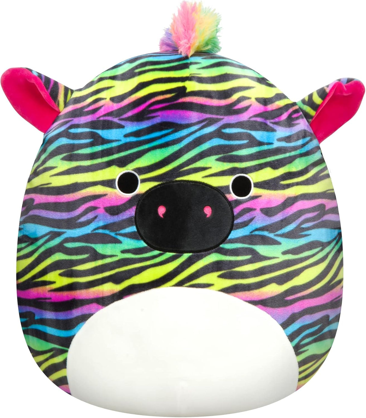 Peluches Squishmallows Zebra a rayas de neón de 14 pulgadas