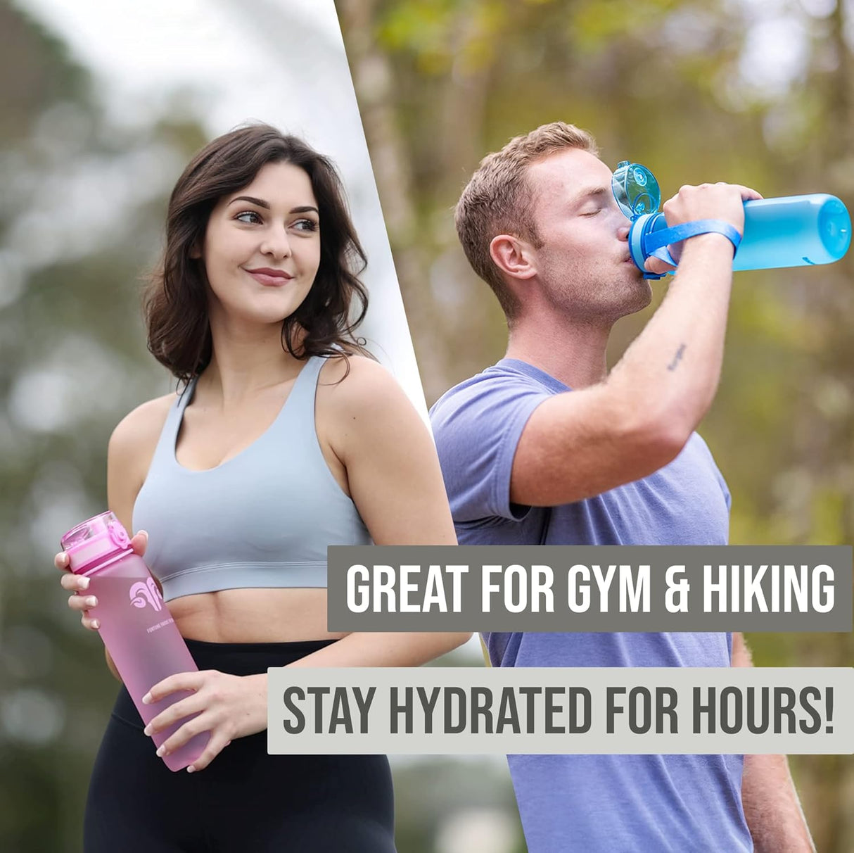 Embrava Best Sports Water Bottle - Botella de agua grande de 32 onzas, flujo rápido, tapa abatible a prueba de fugas con apertura de un clic, plástico no tóxico, sin BPA y ecológico, para hombres y mujeres