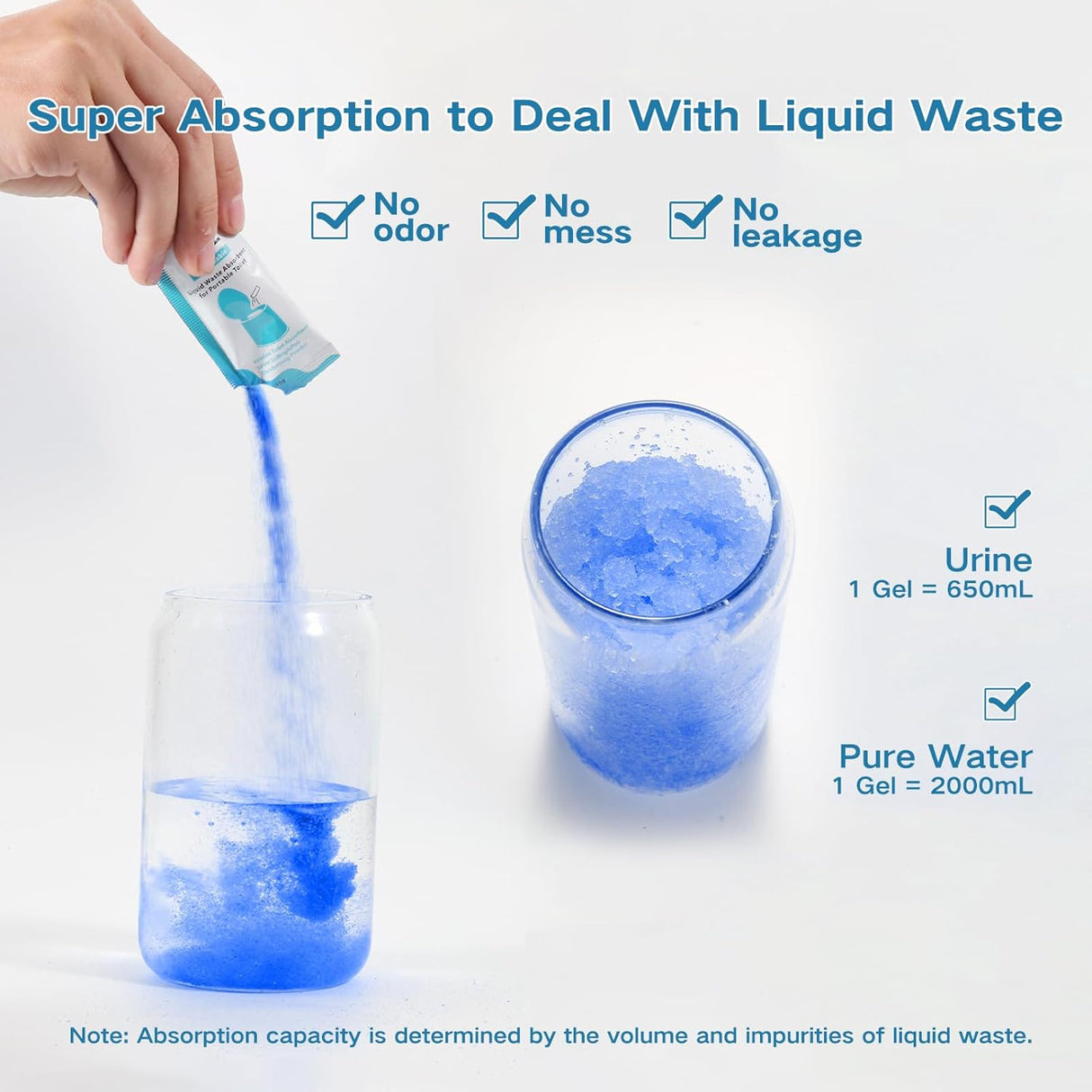 Gel Absorbente para Inodoro Portátil, Polvo para Camping Outdoor
