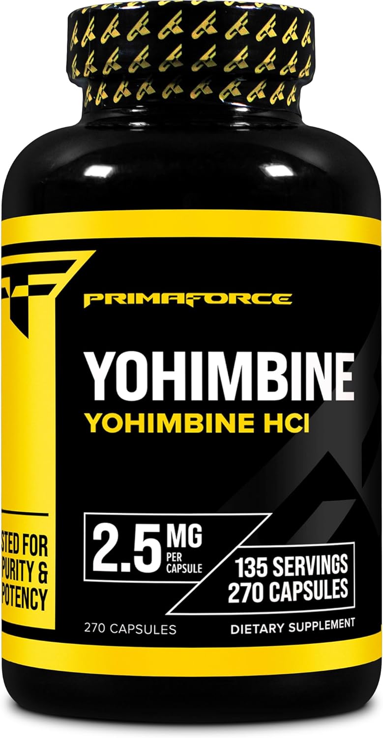 Suplemento Yohimbine HCl 2.5 mg 270 cáp sin OMG y sin gluten