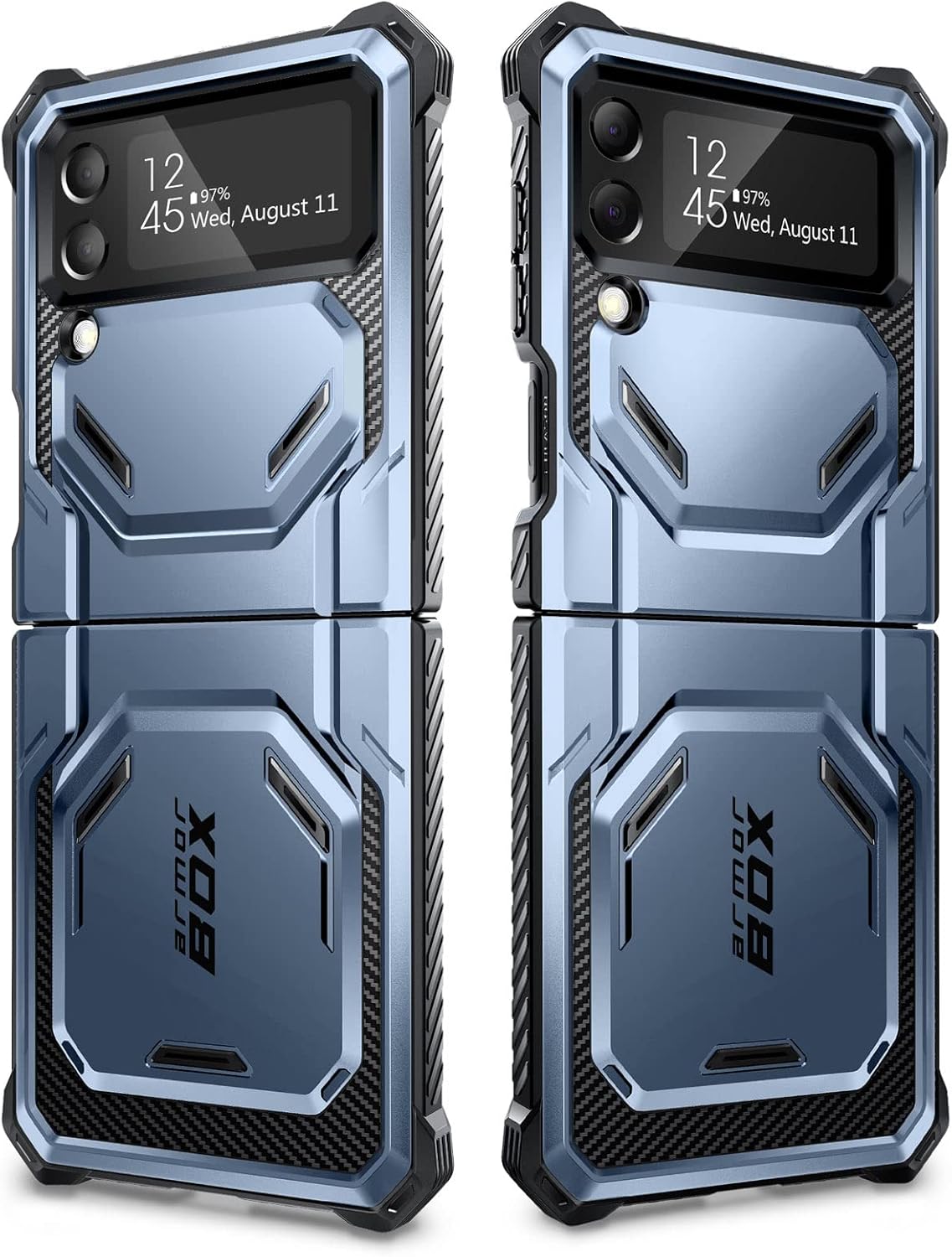 i-Blason Armorbox Series - Funda resistente para Samsung Galaxy Z Flip 4 5G (2022), con reducción de golpes y parachoques (inclinación)