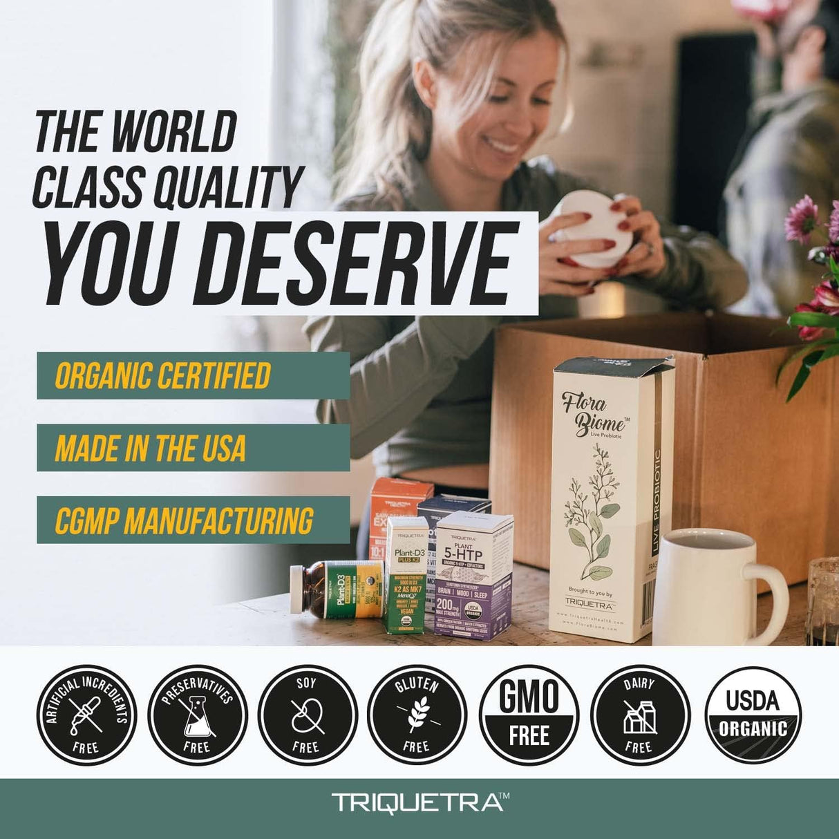 Planta orgánica D3 + K2 con prebióticos y superalimentos