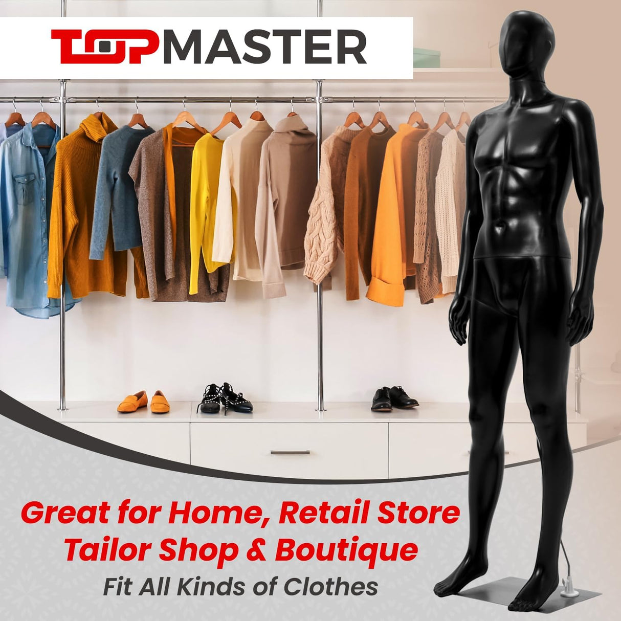 Maniquí Masculino Premium, Construcción Duradera y Versátil