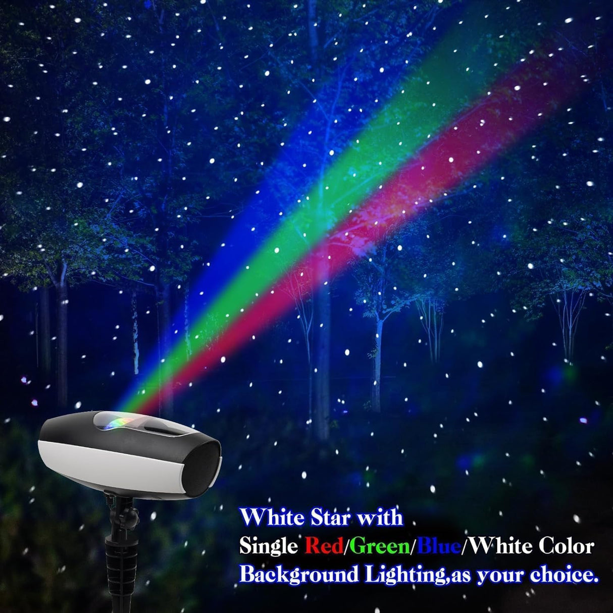 Proyector de luces navideñas, LED, 7 colores, con control RF