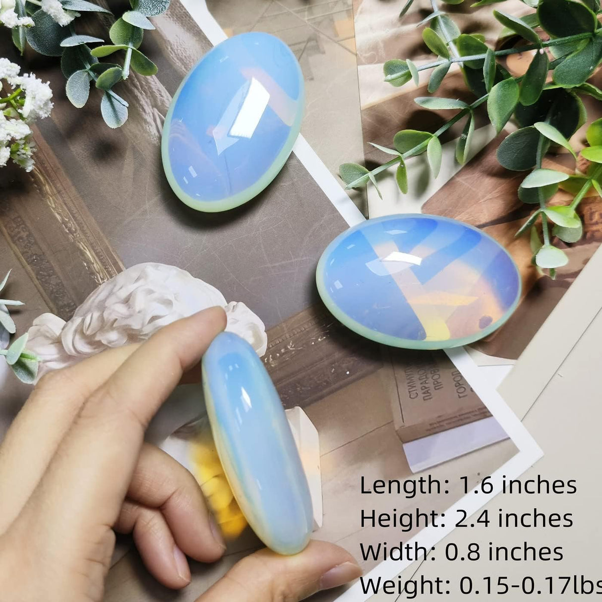 Cristales de ópalo de 2.4 pulgadas y piedras curativas