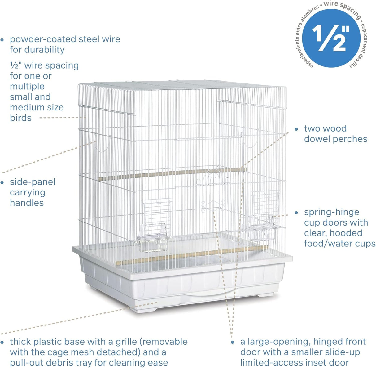 Jaula cuadrada para aves color blanco Prevue Pet Products