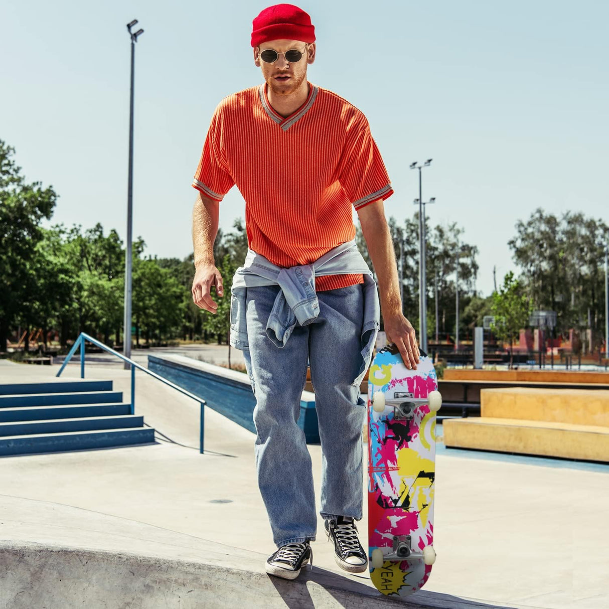 Skateboard Completo 31"x7.88", 7 Capas, Doble Kick, Principiantes