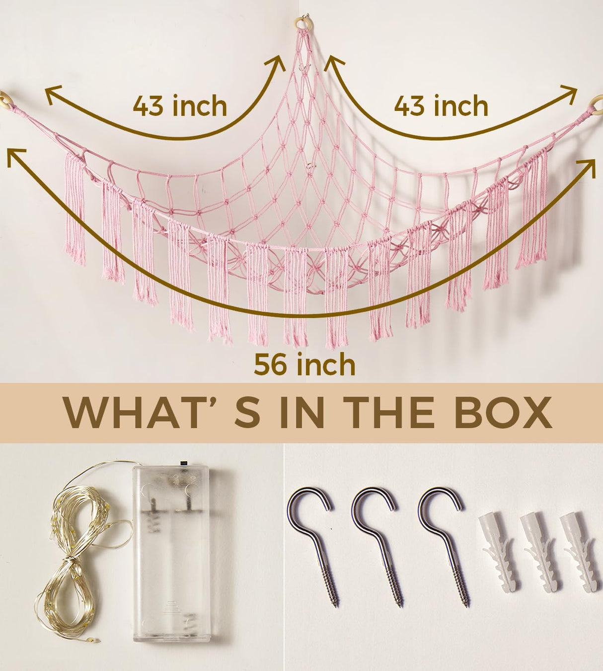 Hamaca para Peluches - Organizador Colgante - Con Luz LED