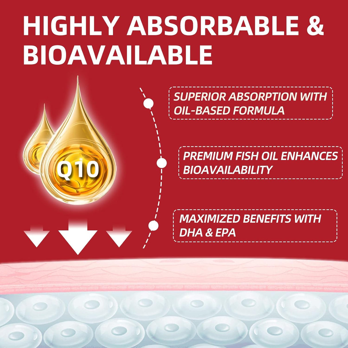 CoQ10 400mg con PQQ y Omega 3, 120 cápsulas
