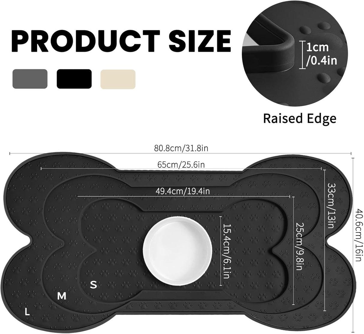 Alfombrilla Antideslizante para Comedero de Perros y Gatos