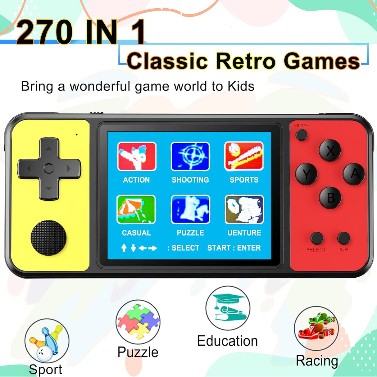 Consola de videojuego con 270 videojuegos clásicos