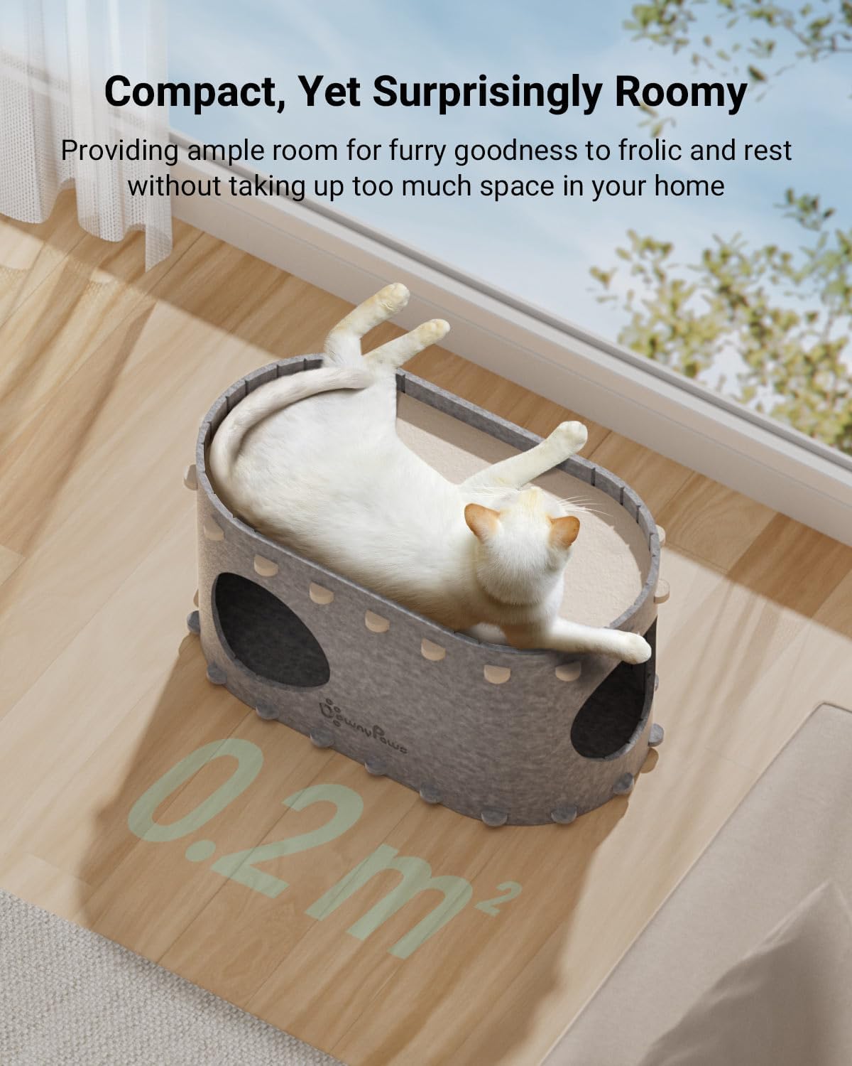 Casa para Gatos DownyPaws, Cueva Enrollable, PeekaPurr