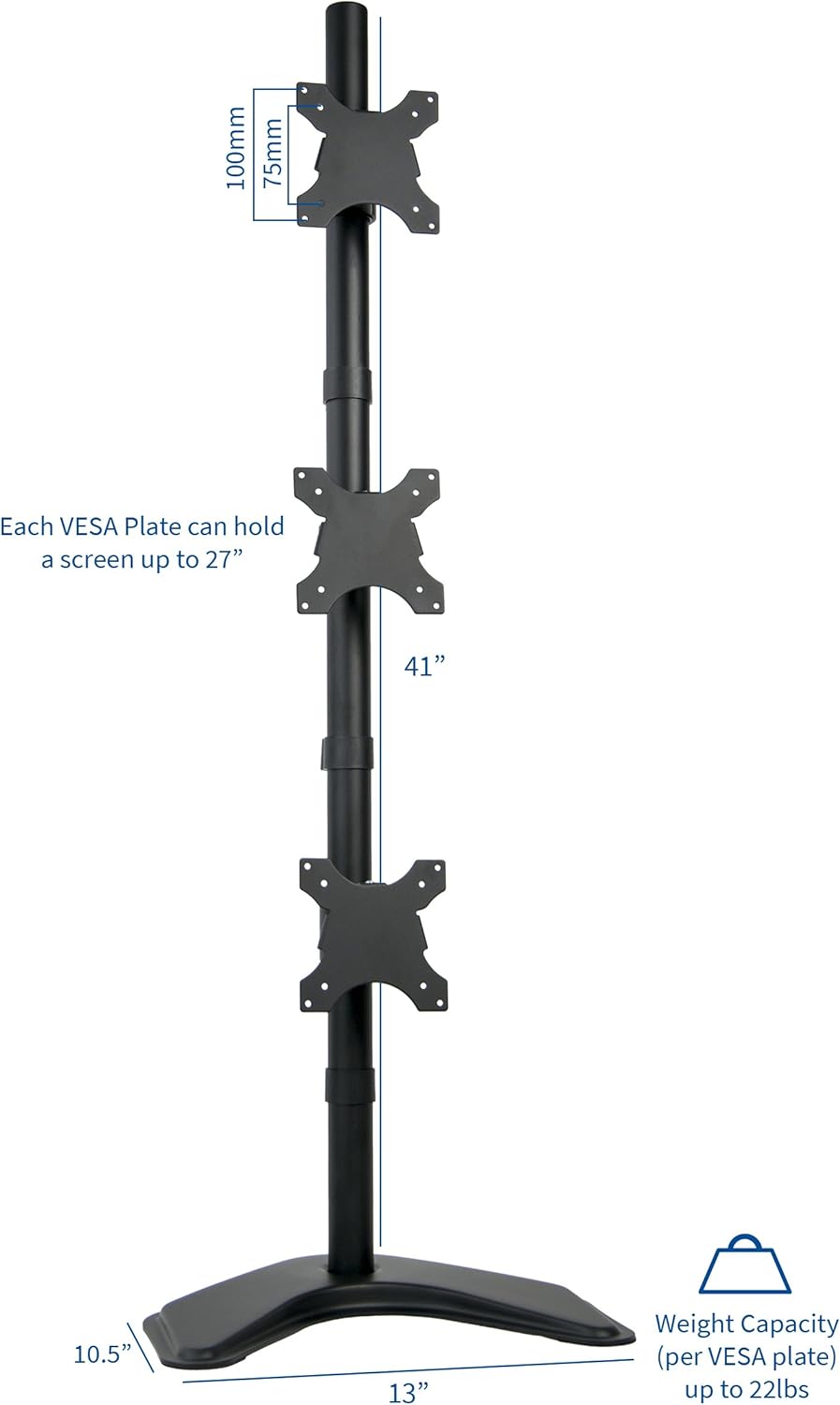 Soporte de Monitor Triple VIVO Ajustable para 3 Pantallas STAND-V003D