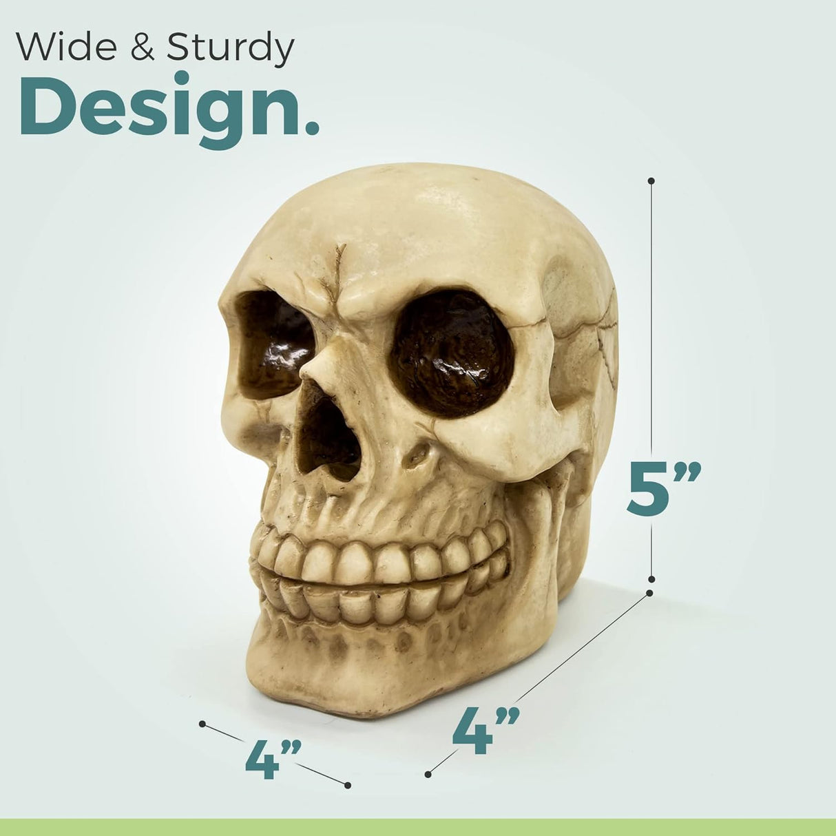 Sujetalibros de calavera decorativo