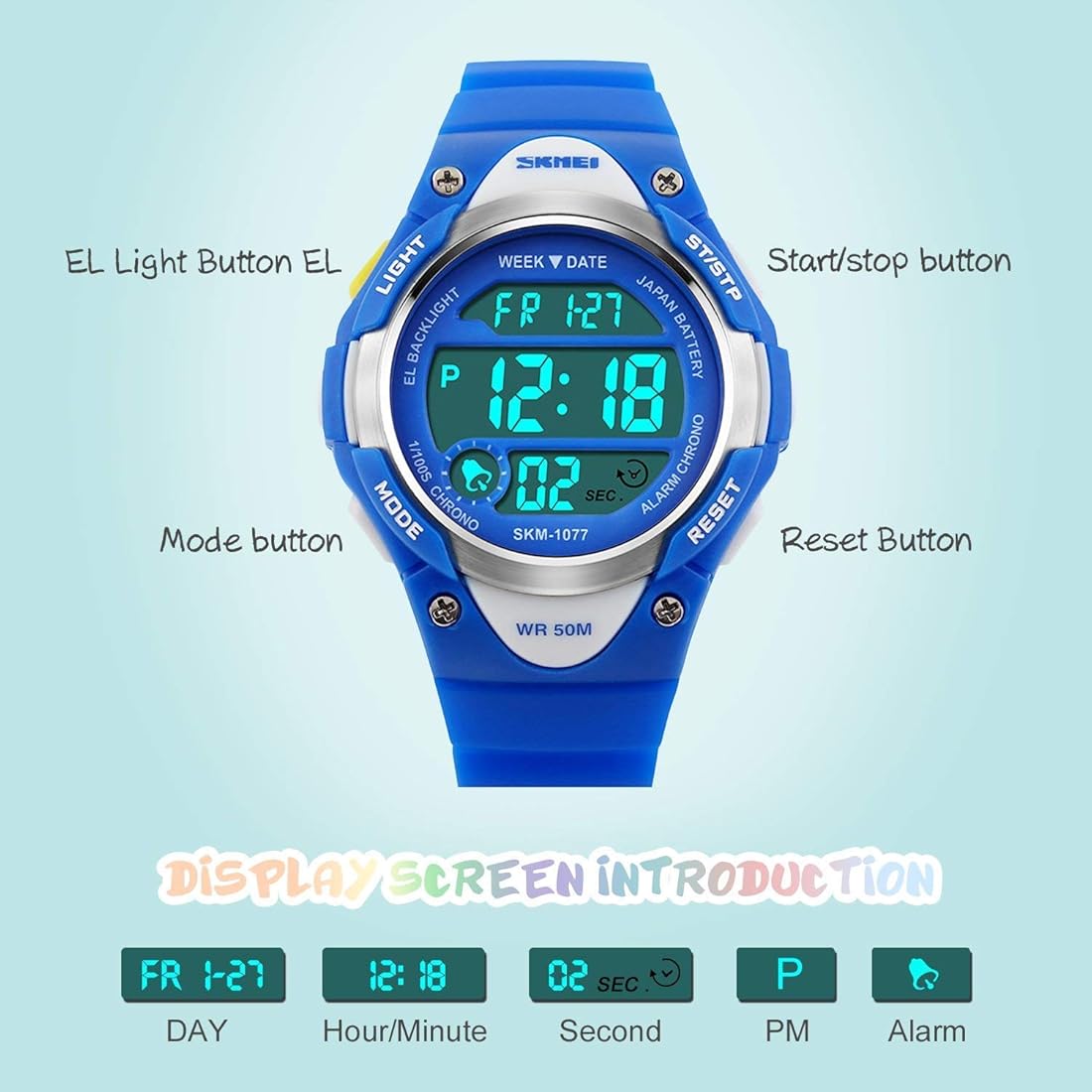 Reloj digital deportivo para niños