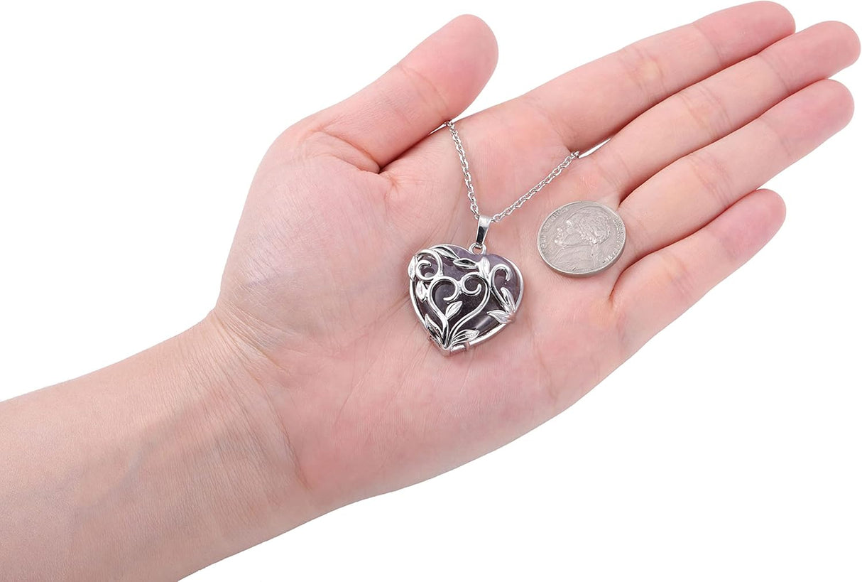 Jovivi Collar de cristal curativo de cuarzo rosa de amatista