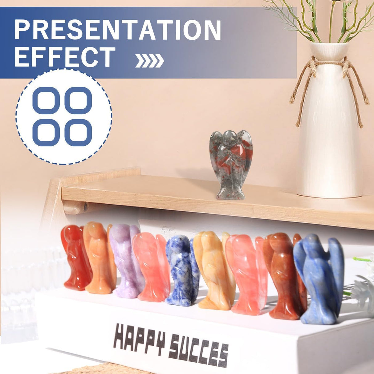 QINJIEJIE Cristales de sangre africanos, decoración de ángel