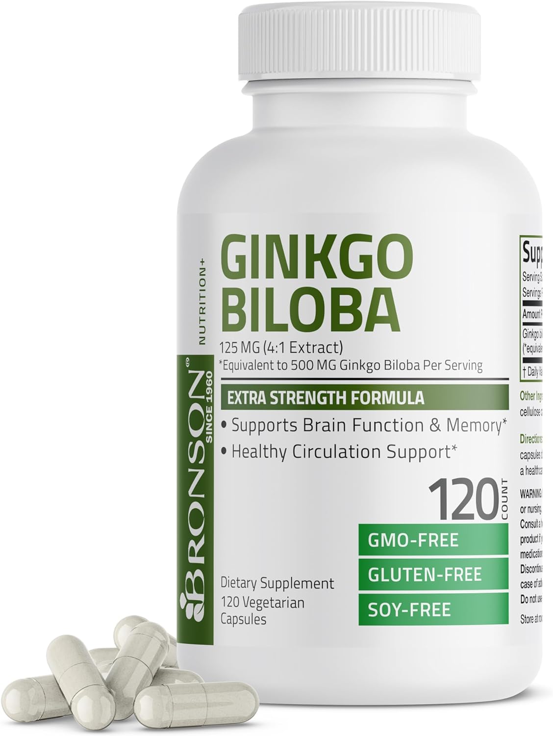 Cápsulas Vegetarianas Ginkgo Biloba Extra Apoyo Cerebral