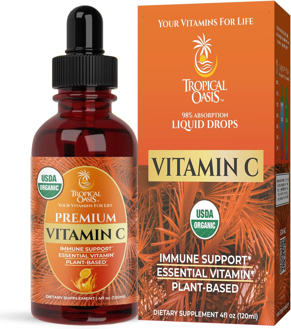 Oasis USDA Org Líquido Vitamina C para Adultos y Niños