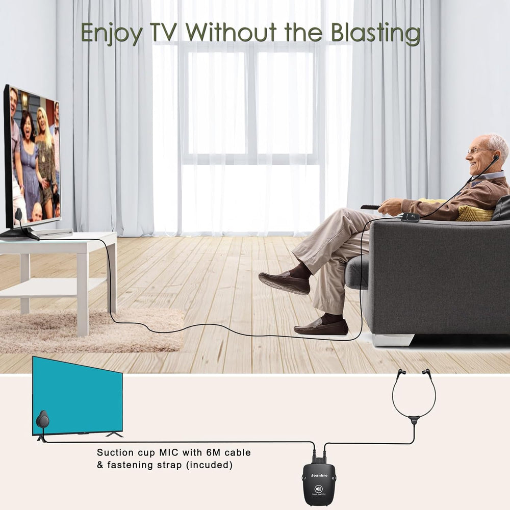 Amplificador de Sonido Personal para Mayores, 50dB, Control de Volumen