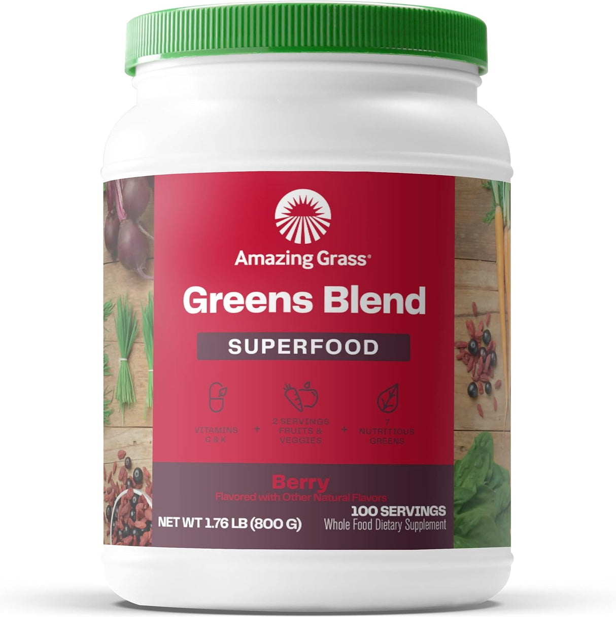 Suplemento Amazing Grass Superfood bayas verdes