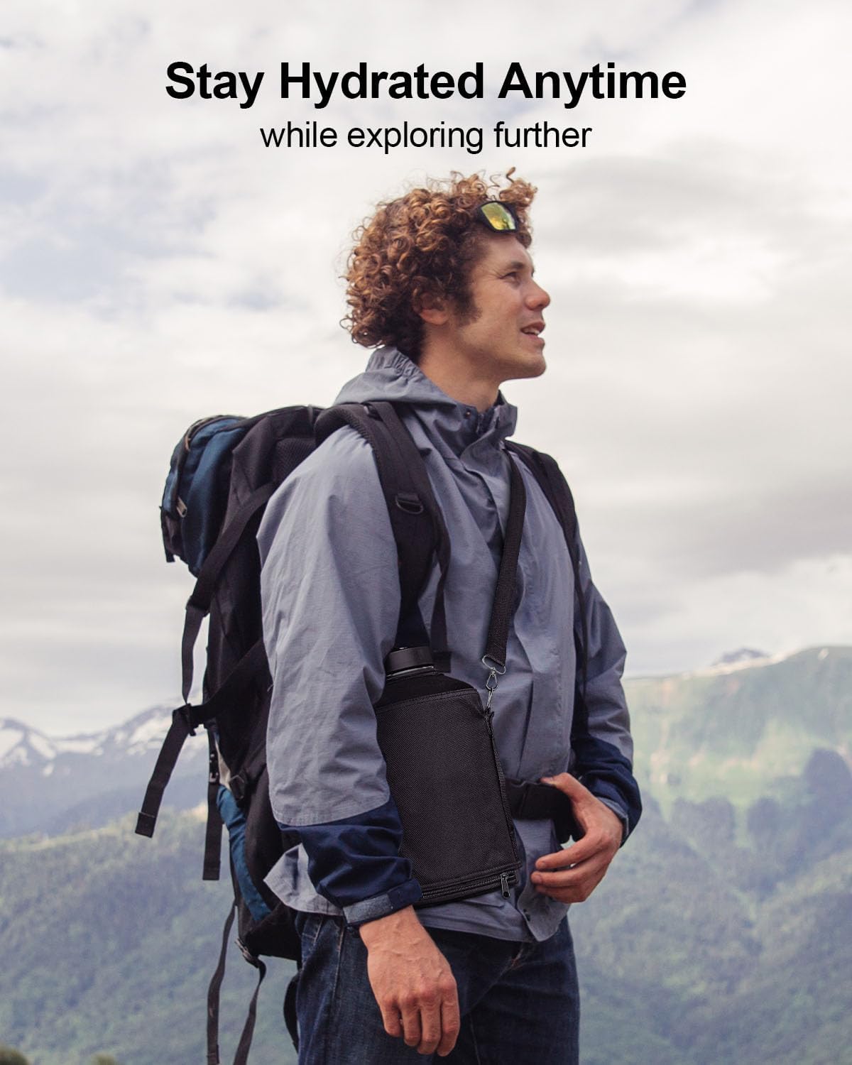 Botella de agua BUZIO 1 galón con tapa y sorbete, 128oz