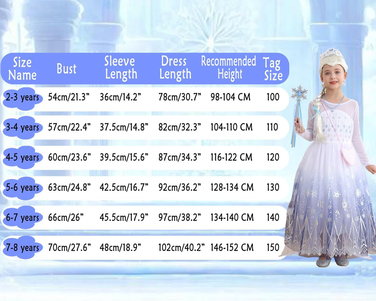 Disfraz de Princesa Elsa para Niñas, Cosplay, Accesorios, Modelo