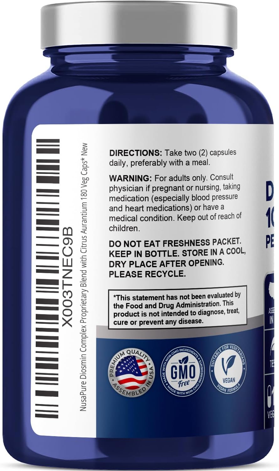 Complejo de Diosmina 1000 mg, 180 Cápsulas Vegetales Veganas
