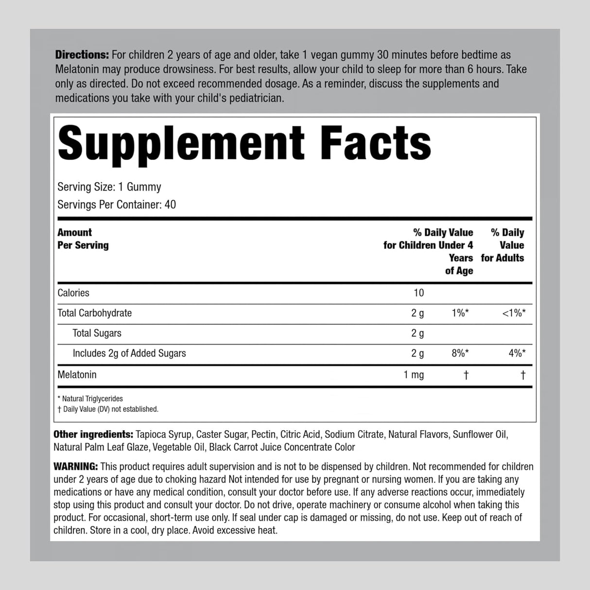 Piping Rock Gomitas de dormir para niños de 1 mg 40 gomitas